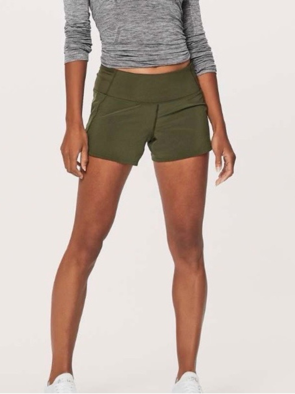 Lululemon Run Times Short II in dark olive